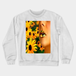 Lips in sunflowers Crewneck Sweatshirt